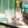Rippled Pink Ombré Water Glasses Set Of Six, thumbnail 1 of 3