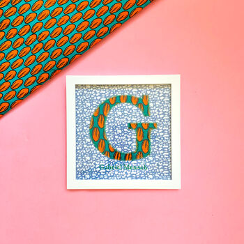 Framed Personalised African Print Letter, Baby Nursery, 9 of 9