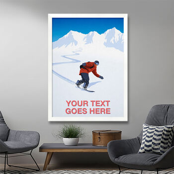 Personalised Snowboard Art Poster, 2 of 7