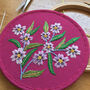 Bright Pink Floral Embroidery Kit, thumbnail 2 of 5
