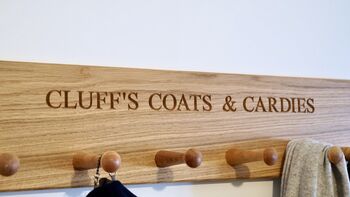 Personalised Wooden Coat Hook Rack, 3 of 4