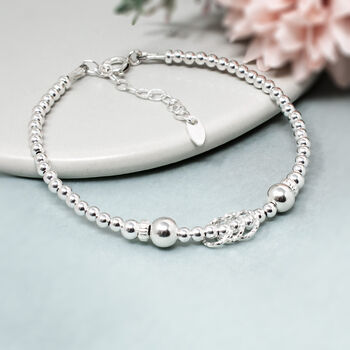 30th Birthday Beaded Rings Bracelet, Sterling Silver, 3 of 4