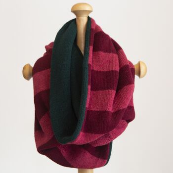 Reversible Pure Cashmere Snood Scarf, 2 of 12