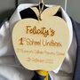 Personalised First School Uniform Hanger Tag Photo Prop, thumbnail 1 of 6