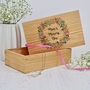Solid Oak Keepsake Box With Floral Wreath, thumbnail 1 of 3
