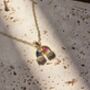 Rainbow Pendant Necklace In Stainless Steel With Adjustable Chain, thumbnail 3 of 4