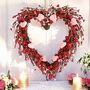 Valentine's Red And Pink Heart Shape Twig Wreath, thumbnail 5 of 10