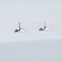 Sterling Silver Fish Tail Stud Earrings, thumbnail 1 of 5