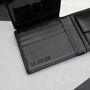 Personalised Men's Rfid Black Leather Trifold Wallet, thumbnail 2 of 6