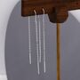 Sterling Silver U Shape Threader Earrings, thumbnail 3 of 12