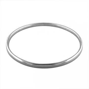 Sterling Silver Simple Round Bangle, 2 of 6