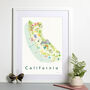 California State Map USA Art Print, thumbnail 1 of 3