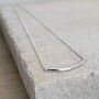 Sterling Silver Chunky Curved Bar Necklace, thumbnail 3 of 6
