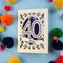 Personalised 40th Birthday Card Papercut Spotty Design, thumbnail 8 of 8