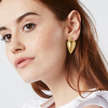 Teardrop Earrings In Gold Plate And Raw Brass, 3 of 8