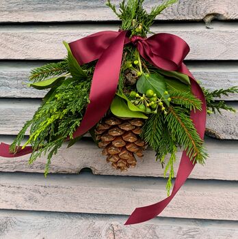Hanging Pine Cone And Festive Seasonal Foliage | Wall Or Door Decoration, 6 of 6