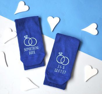 Something Blue Personalised Groom's Wedding Socks, 2 of 2
