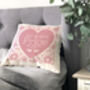 Personalised Wedding Anniversary Floral Heart Cushion, thumbnail 5 of 8