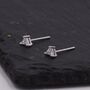 Sterling Silver Minimalist Triangle Cz Crystal Stud Earrings, thumbnail 2 of 12