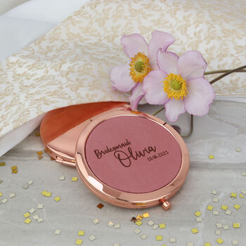 Personalised Rose Gold Compact Mirror, 3 of 12