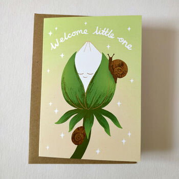 Welcome Little One Illustrated Greetings Card, 6 of 6