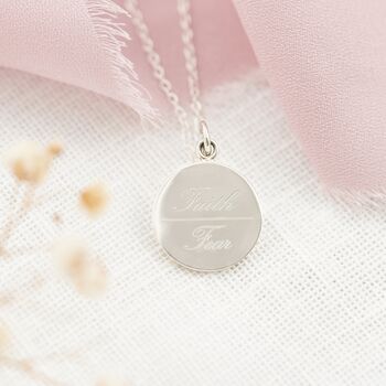 Faith Over Fear Sterling Silver Necklace, 3 of 11