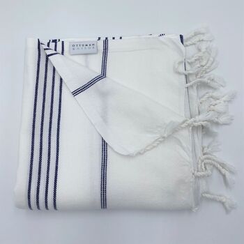 St Ives Peshtemal Towel Navy Blue, 4 of 12