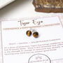 Tiger's Eye Sterling Silver Studs, Confidence, thumbnail 5 of 5