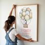Personalised Safari Hot Air Balloon Birth Print, thumbnail 4 of 9