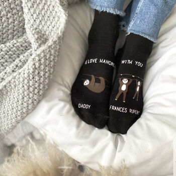 Personalised Daddy And Me Sloth Socks, 4 of 4