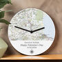 Personalised Present Day Map Compass Wooden Clock, thumbnail 2 of 4