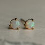 Tiny Opal Stud Earrings, thumbnail 7 of 7