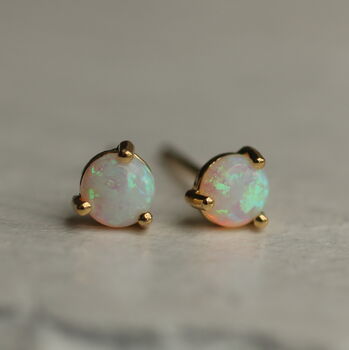 Tiny Opal Stud Earrings, 7 of 7