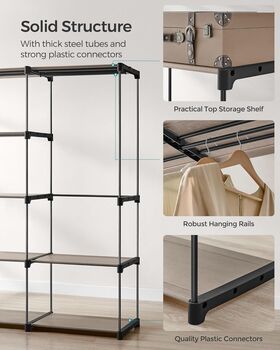 Portable Open Wardrobe Clothes Organiser Rack Shelves, 6 of 9