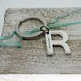Alphabet Key Ring Personal Initial In Sterling Silver, thumbnail 9 of 10