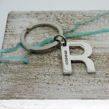 Alphabet Key Ring Personal Initial In Sterling Silver, 9 of 10