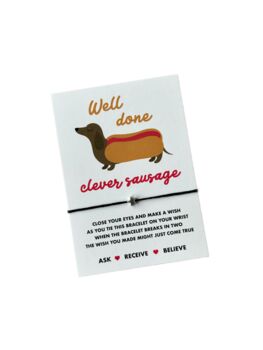 Clever Sausage Gift | Clever Sausage Wish Bracelet, 8 of 8