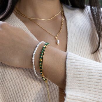 Mila White Seed Pearl Bracelet, 2 of 3