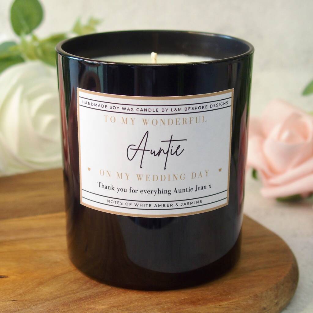 Auntie Wedding Gift, Personalised Auntie Candle By L&M Bespoke Designs