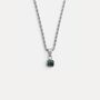 Silver Mini Moss Agate Gemstone Pendant Necklace For Men, thumbnail 2 of 11