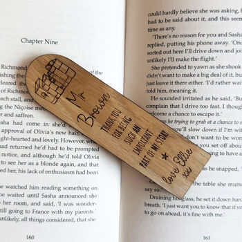 Personalised Wooden Bookmark For Teacher Appreciation, 2 of 10