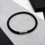 Men's Personalised Morse Code Initial Leather Bracelet, thumbnail 1 of 7