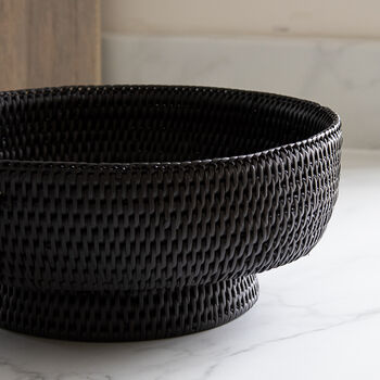 Marbury Black Rattan Decorative Bowl, 5 of 5