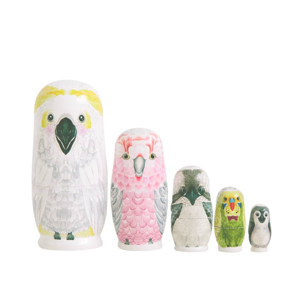 Australian Bird Babushka Nesting Dolls By Marmalade Lion