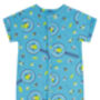 Baby + Toddler Shortie Romper | Blue Unisex Bug Print, thumbnail 6 of 6