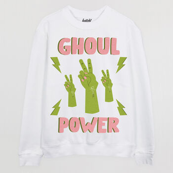 Ghoul Power Women's Halloween Slogan Sweatshirt, 8 of 8