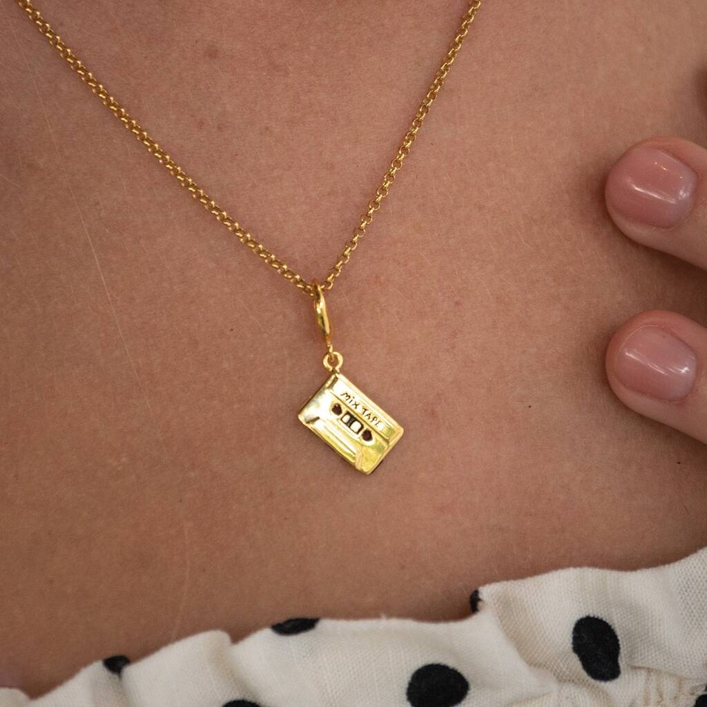 Sterling Silver Or Gold Plated Cassette Tape Necklace By Lily Charmed ...