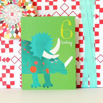 Mini Dinosaur 6th Birthday Card, 3 of 4