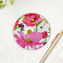 Round Coaster Floral Poppies Grey Heat And Stain Proof, thumbnail 8 of 11