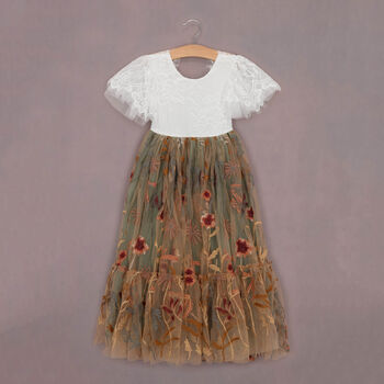 Ombre Enchanted Fall Butterfly Dress Chantilly Lace, 5 of 10